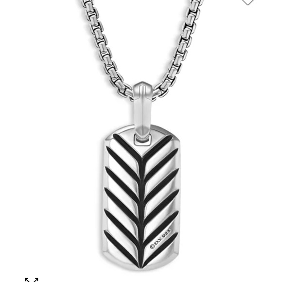 David Yurman Other - NWT David Yurman Sterling Silver Men's Chevron Tag, 21mm